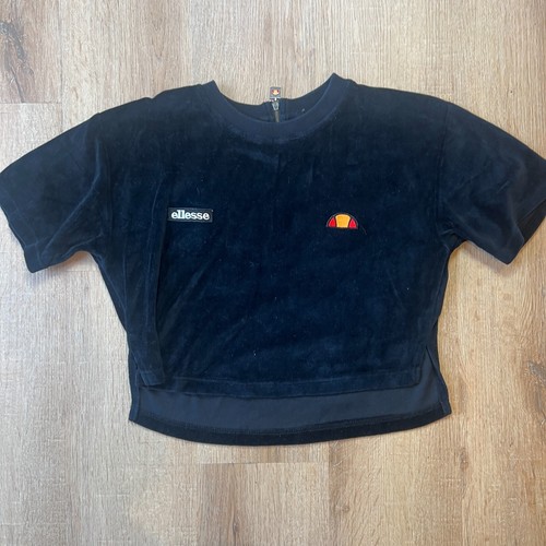 Ellesse velvet black crop top - crop,