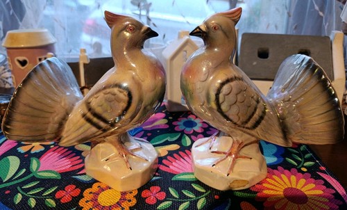 Pair ceramic doves - pair, pigeon