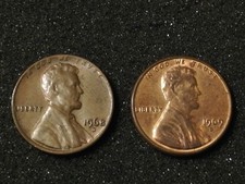 2 x 1 Cent, USA, 1968 D - 1969