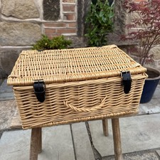 Wicker Hamper Picnic Basket With Handle Toys Blankets Sticks Storage Box