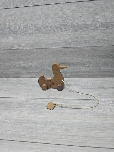 Vintage wooden pull - along, duck