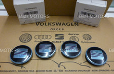 NEW GENUINE SEAT IBIZA,EXEO,Mii SET 4 ALLOY CENTRE CAPS BLACK / RED 6LL601171