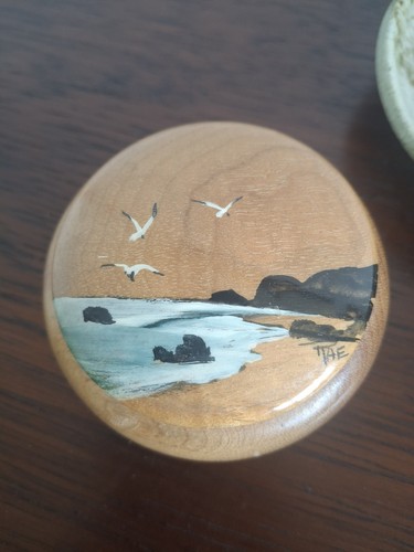 Vintage hand painted wood
