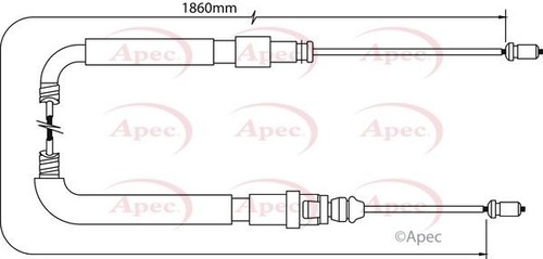 Apec rear left brake - cable, for