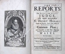 JUDGE SIR HENRY HOBART, 1671