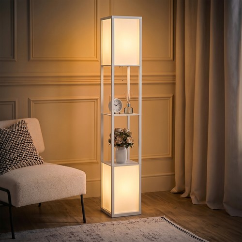 Homcom shelf floor lamp - shelf,