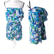 Vtg 80's strapless romper