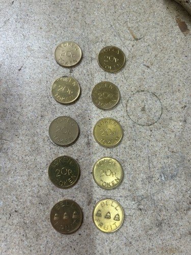 Bell fruit 20p tokens unused - fruit,