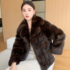 Luxury Winter Women Real Mink Fur Coat Fur Coat Winter Mink Fur Warm Jacket
