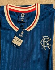 Glasgow Rangers mens home blue official retro football shirt top Large RRP £88