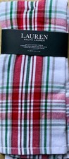 BNWT Ralph Lauren TARTAN Tea Towel Set (2 Towels) 100% cotton. FREE UK P&P