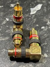 Esoteric Audio USA 24k Gold Plated RCA Male To Female Right Angled Plug Adapters