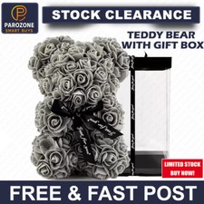 Rose Bear Flower Teddy Doll with Box Birthday Wedding Valentine Lovers Gift Foam