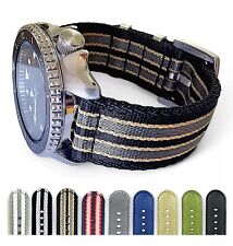 Two Piece Nylon NATO Canvas Watch Strap Band Army Military Bond 20mm 22mm Mens