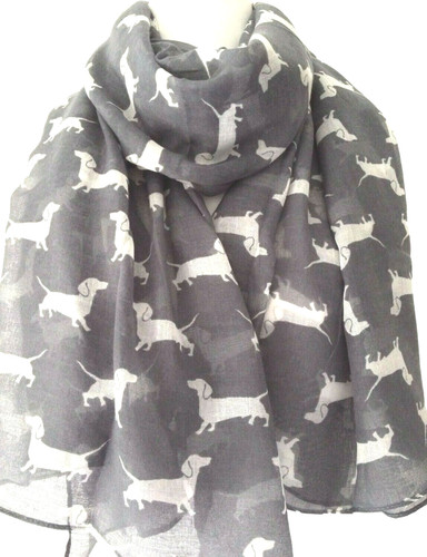 Dachshund scarf grey - dachshund,