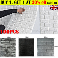 100X Large 3D Tile Brick Wall Sticker Self-Adhesive Waterproof Soft Foam Panel♡