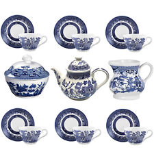 BLUE WILLOW CHURCHILL PLATES