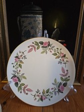 Vintage Wedgwood Hathaway Rose Gold Edged Cake  Plate 9½" Pink Rose