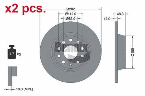 Pcs rear brake disc rotos - rear,