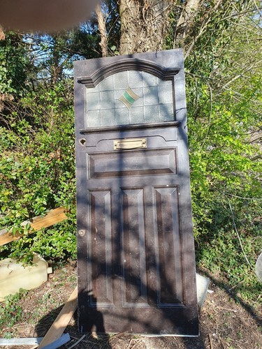 Stained glass front door 1930s - front,