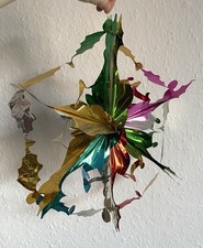 Vintage Foil Hanging Christmas Decoration Holly Wreath Multicoloured 1970s 80s?