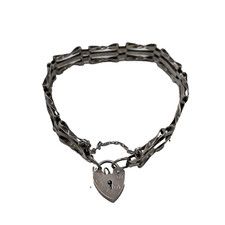 Vintage Hallmarked 925 Silver 3 Bar Gate Tennis Bracelet 10 g 18cm Long