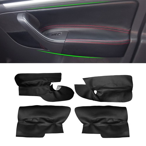 Rhd black leather door - leather, panel