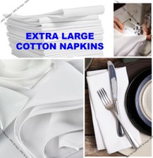 100 X White Cotton Napkin