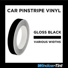 GLOSS BLACK Pin Stripe Roll PinStriping Line Tape Vinyl Car De-chrome 10m Length