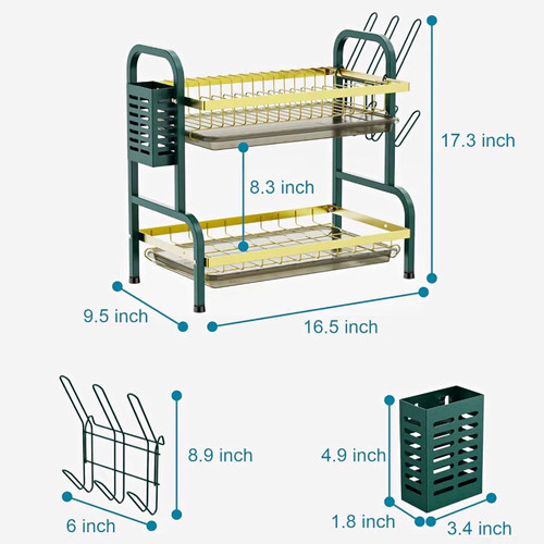 Tier freestanding metal dish - 2-tier,