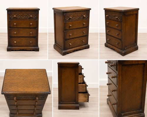 Antique carved oak - oak, chest