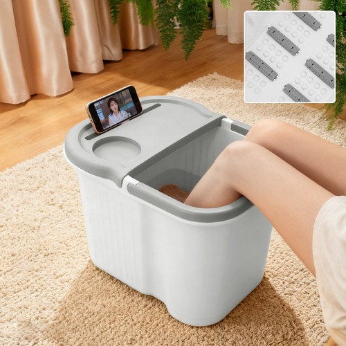 Foot soaking basin with - foot,