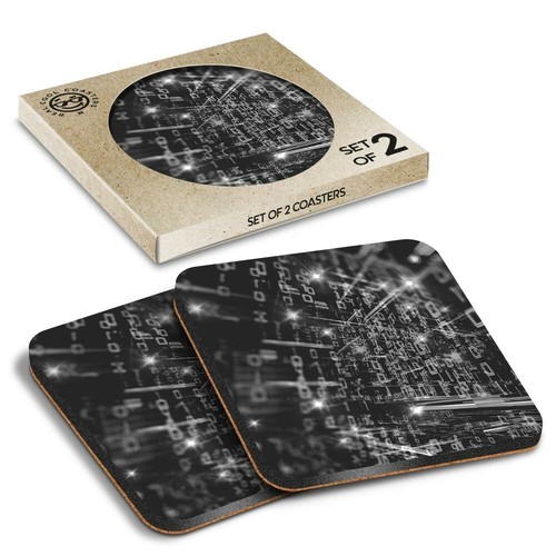 Boxed square coasters bw - square,