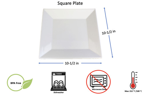 Melamine square plates set - melamine,