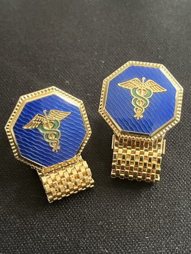 Caduceus enamel and gold - enamel, tone