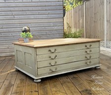 Plan Chest Coffee Table / Oak Coffee Table /  Oak plan Chest Architects Drawers