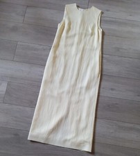 H&M Cream Sleeveless Maxi Shift Dress Lined Pockets Classic Occasion Wedding UK8