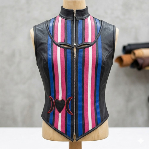 Genuine leather corset vest - genuine,