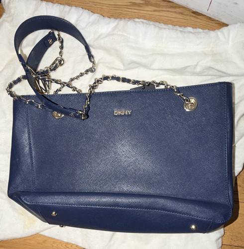 Dkny navy leather - leather, large