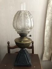 Veritas Victorian Kerosene Lamp Made In Germany Glass Shade