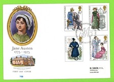 G.B. 1975 Jane Austen set Philart First Day Cover, Steventon, Hants