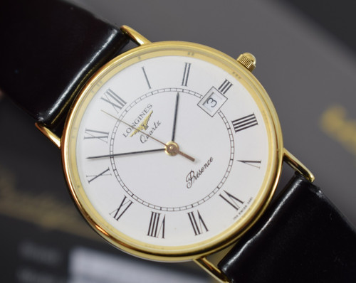 Gold longines gents watch - 9k,