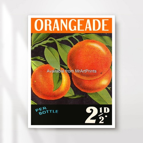 Orangeade vintage label - orangeade,