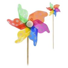 Colourful Windmills Wooden Sticks Garden or the Beach Sand Castles 28cm 6 or 12