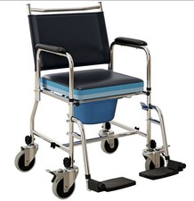HOMCOM 3-In-1 Commode Wheelchair - Black - Ex Dispaly