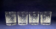 4 Crystal Cut Whisky Glasses