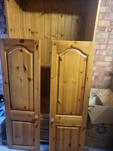 Pine wardrobe with