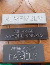 LARGE PLAQUE 3 Tier Hanging Home/ Family Large 32cm x 10cm WOODEN FAMILY