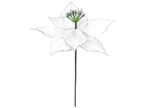 White glitter poinsettia - glitter,