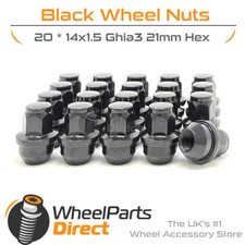 Wheel Nuts (20) Black for Ford Transit Custom [Mk1] 12-23 on Original Wheels